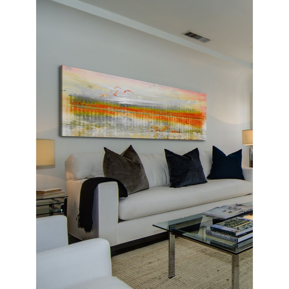 Linear Birds Art Print Wrapped on Canvas Parvez Taj