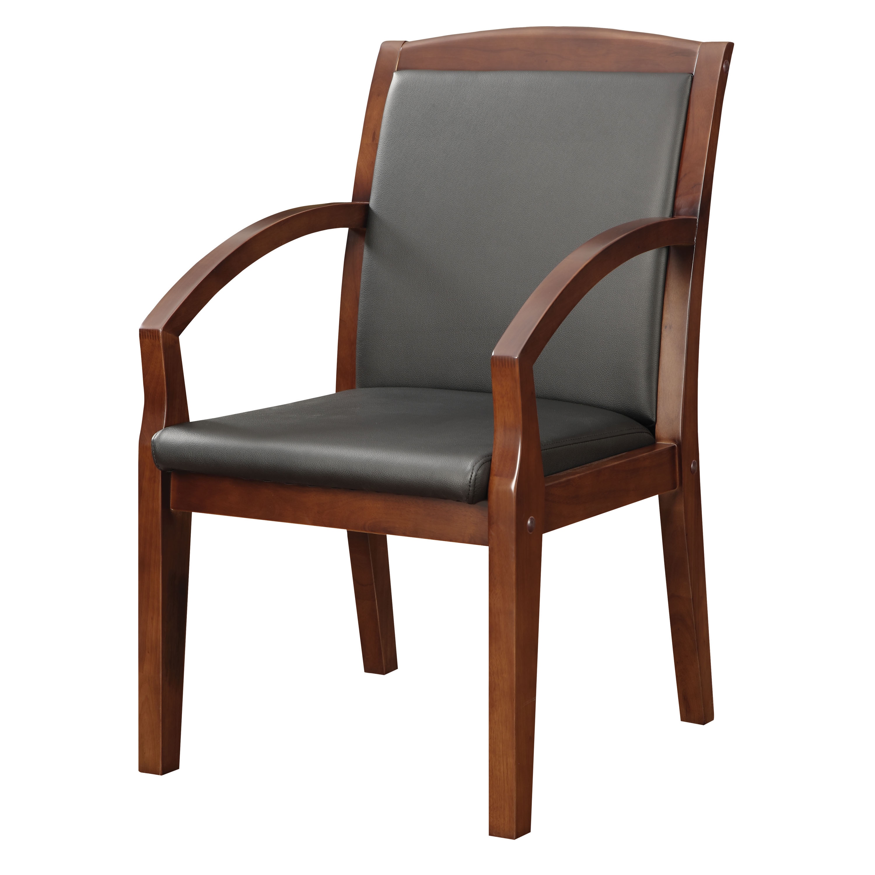 Bently Mocha Frame Slant Arm Guest Chair