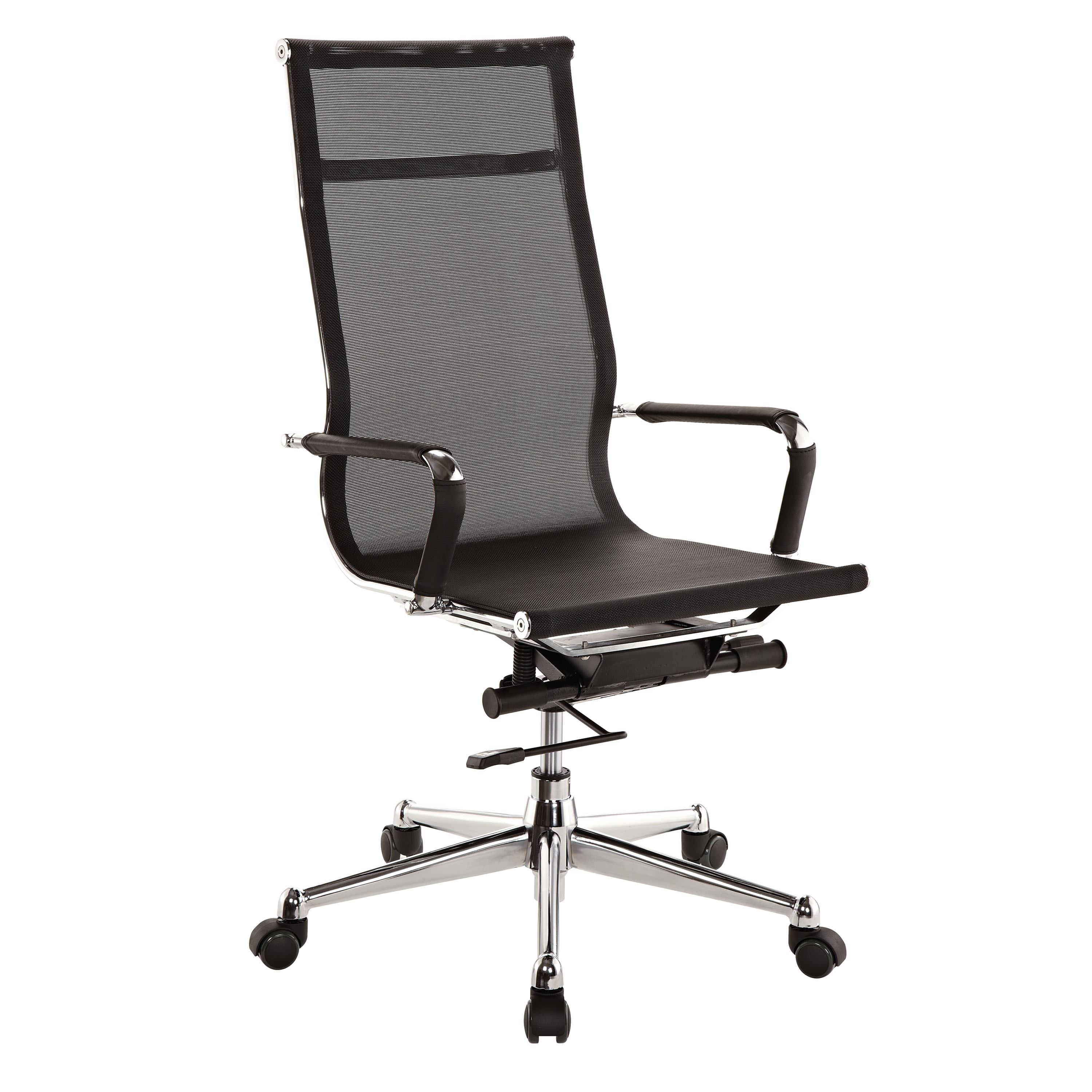 Pantera Black Nylon And Chrome High Back Desk Chair