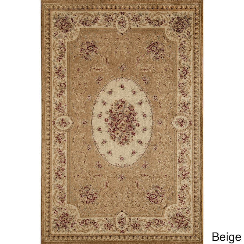 Florence Cream/ Multi Traditional Floral Area Rug - 5'3 x 7'10" - beige