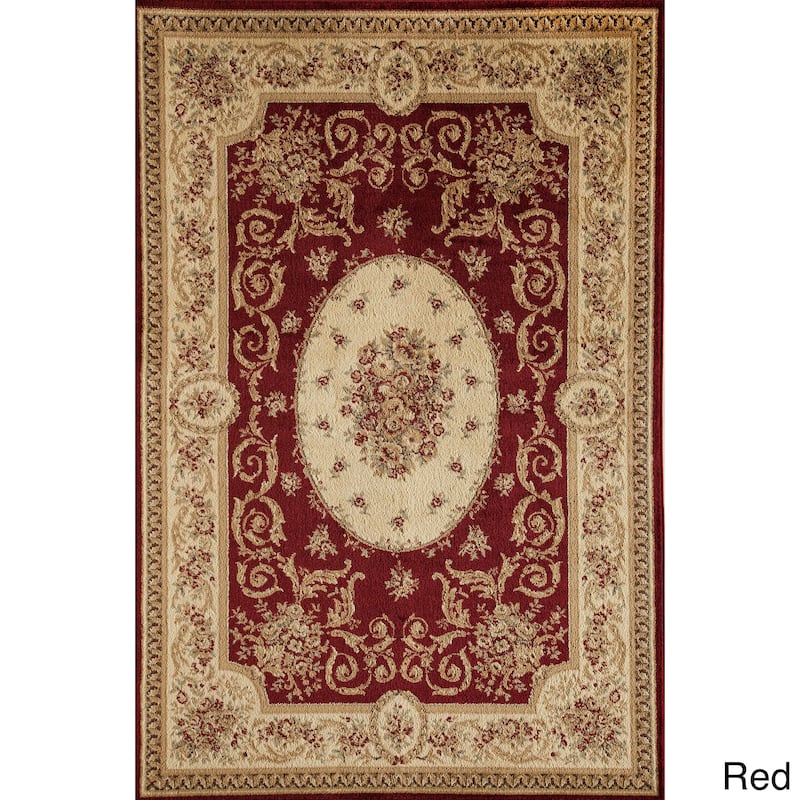 Florence Cream/ Multi Traditional Floral Area Rug - 5'3 x 7'10" - Red