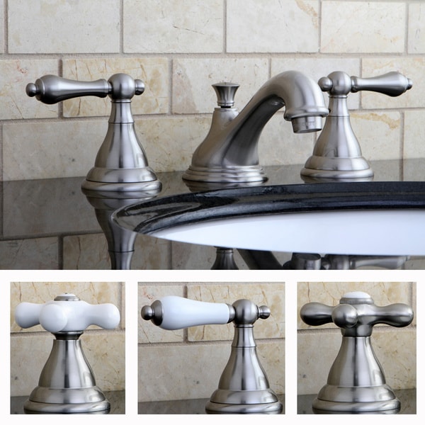 Shop Contemporary PKS5568AL Satin Nickel Widespread Bathroom Faucet Free Shipping Today