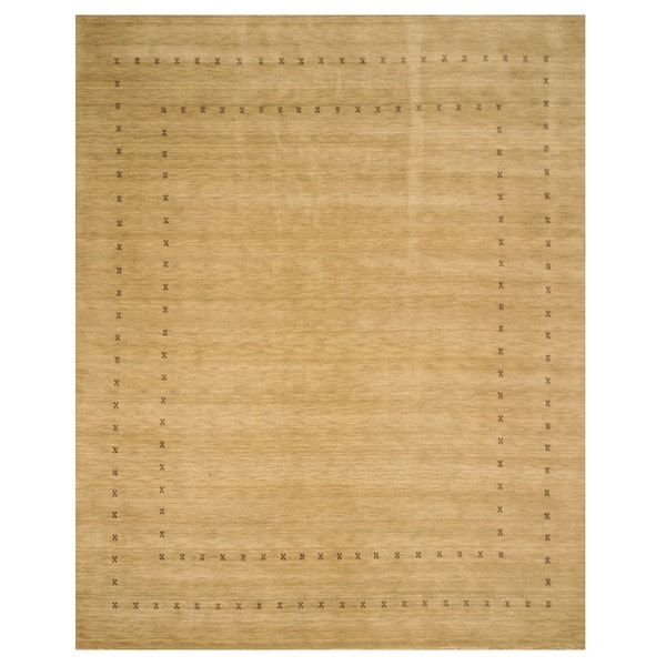 Handmade Wool Beige Traditional Tribal Lori Baft Rug (9' x 12') - 9' x 12'