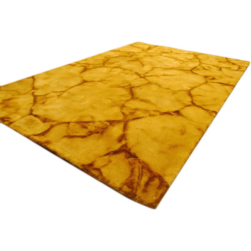 Handmade Dip Dyed Gold Wool Area Rug