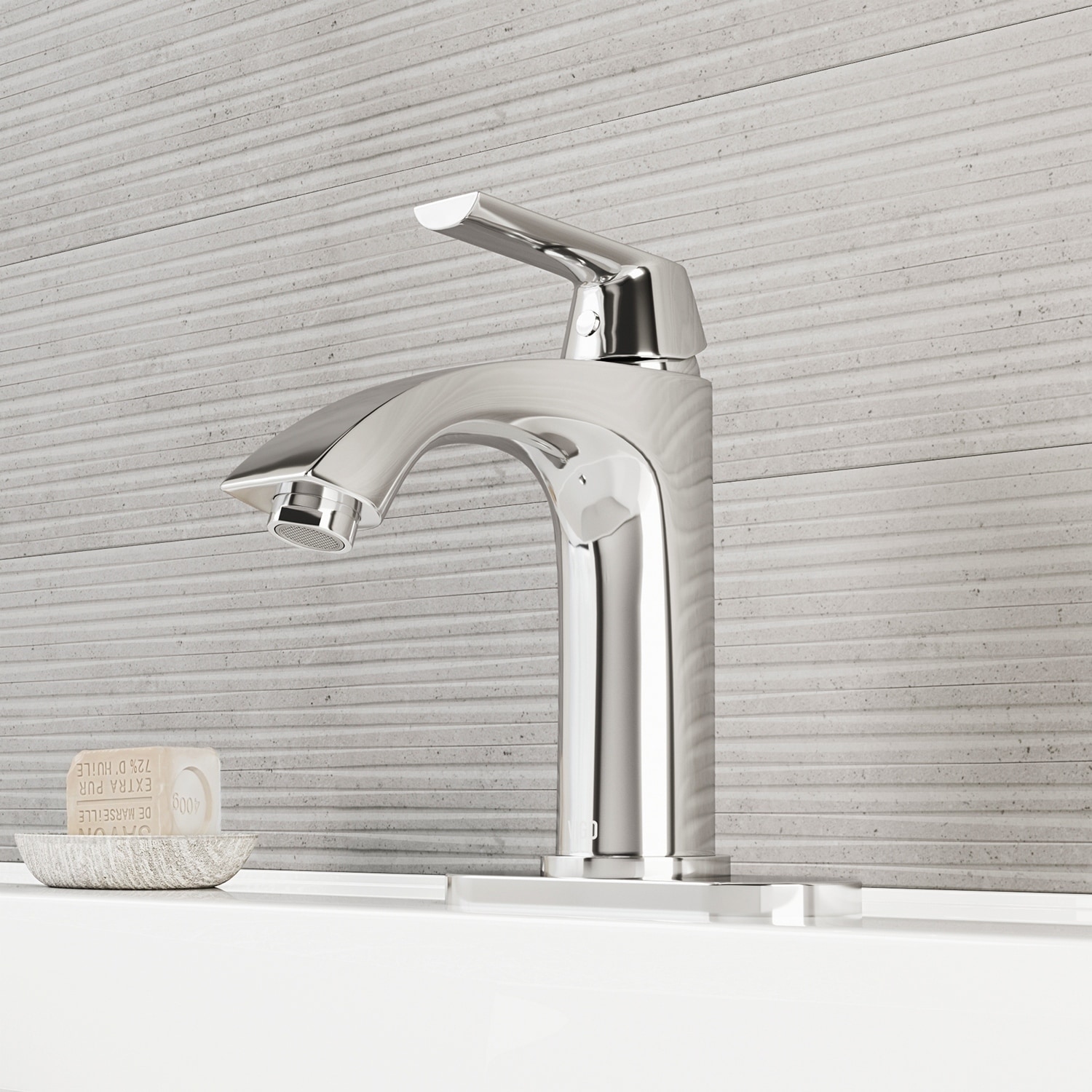 Vigo Single lever Modern Chrome Faucet With Deck Plate