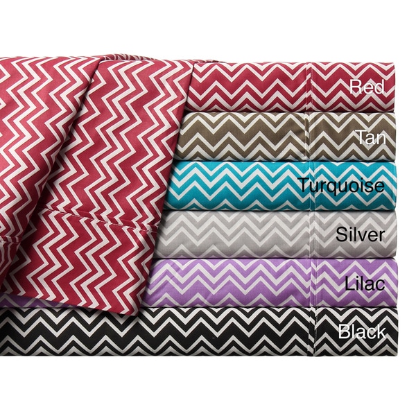 Expressions Chevron Printed Cotton Sheet Set Sheets