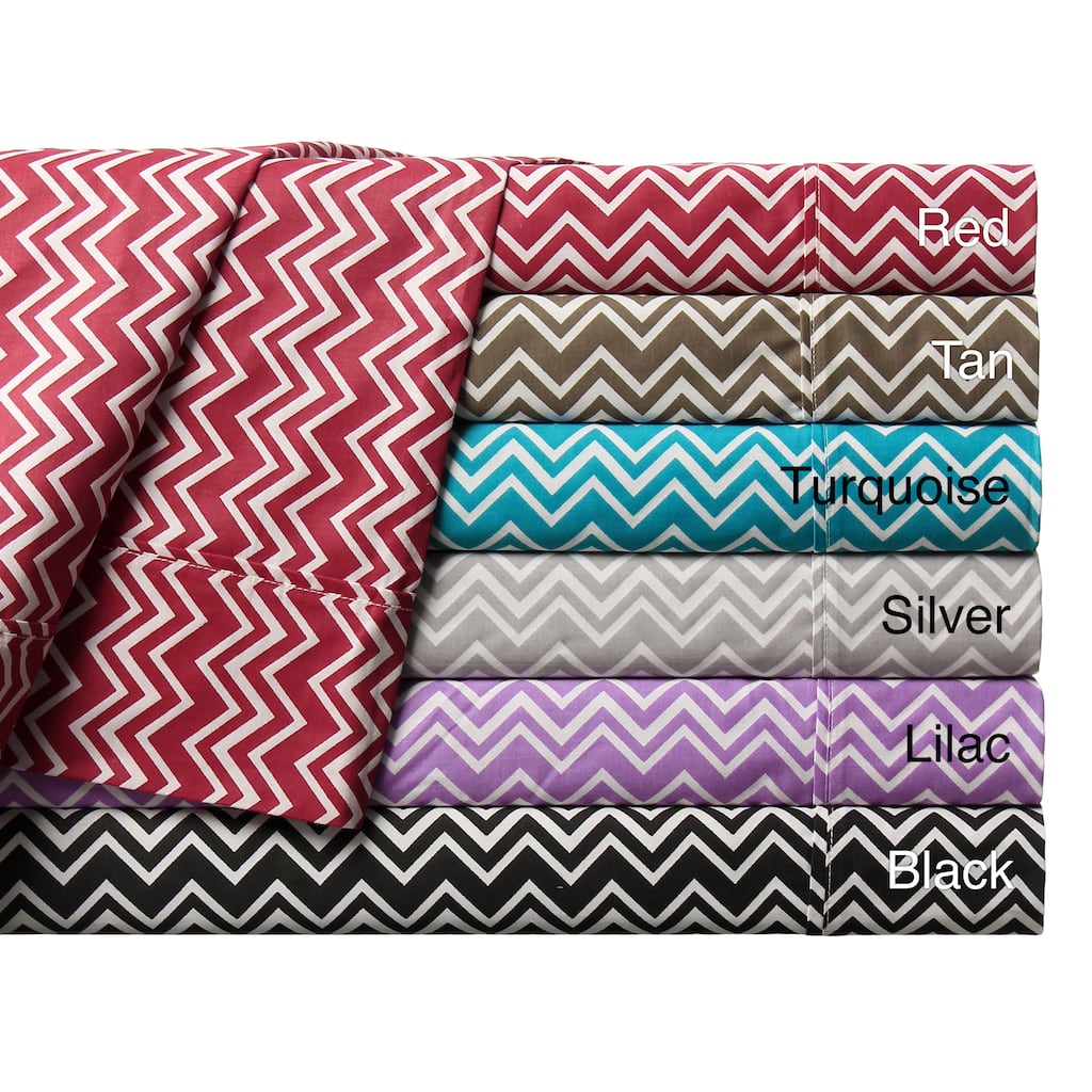 Expressions Chevron Pattern 300 Thread Count Cotton Sheet Set
