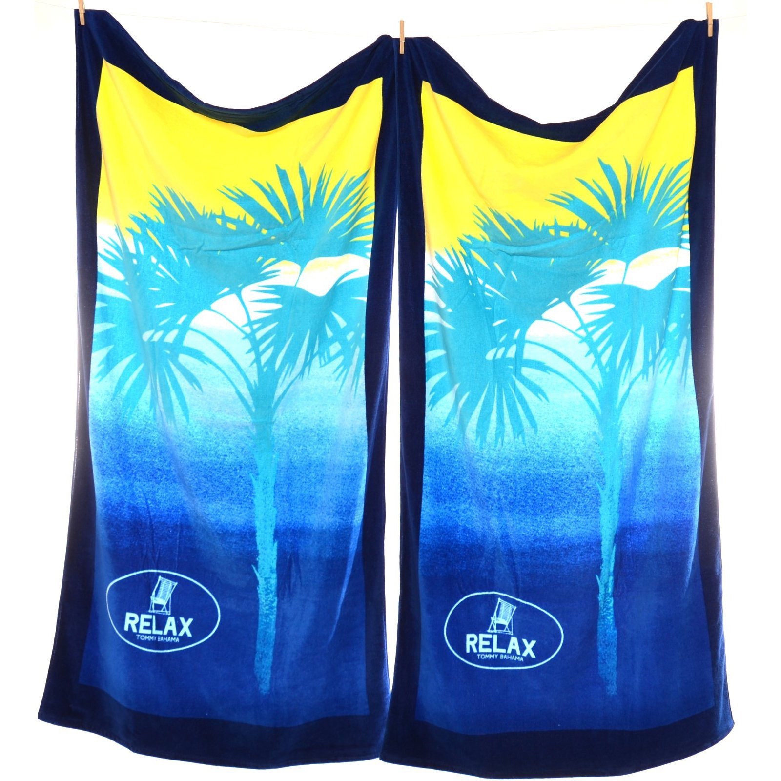 Tommy Bahama Ombre Palm Beach Towel (set Of 2) (Yellow/blue/aquaMaterials 100 percent cottonCare instructions Machine washableDimensions 35 inches wide x 66 inches longThe digital images we display have the most accurate color possible. However, due to