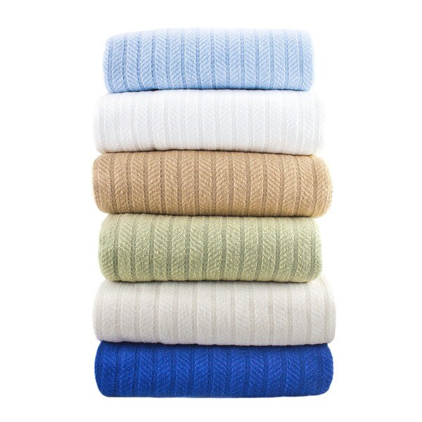 All-season Herringbone Knit Weave Cotton Blanket