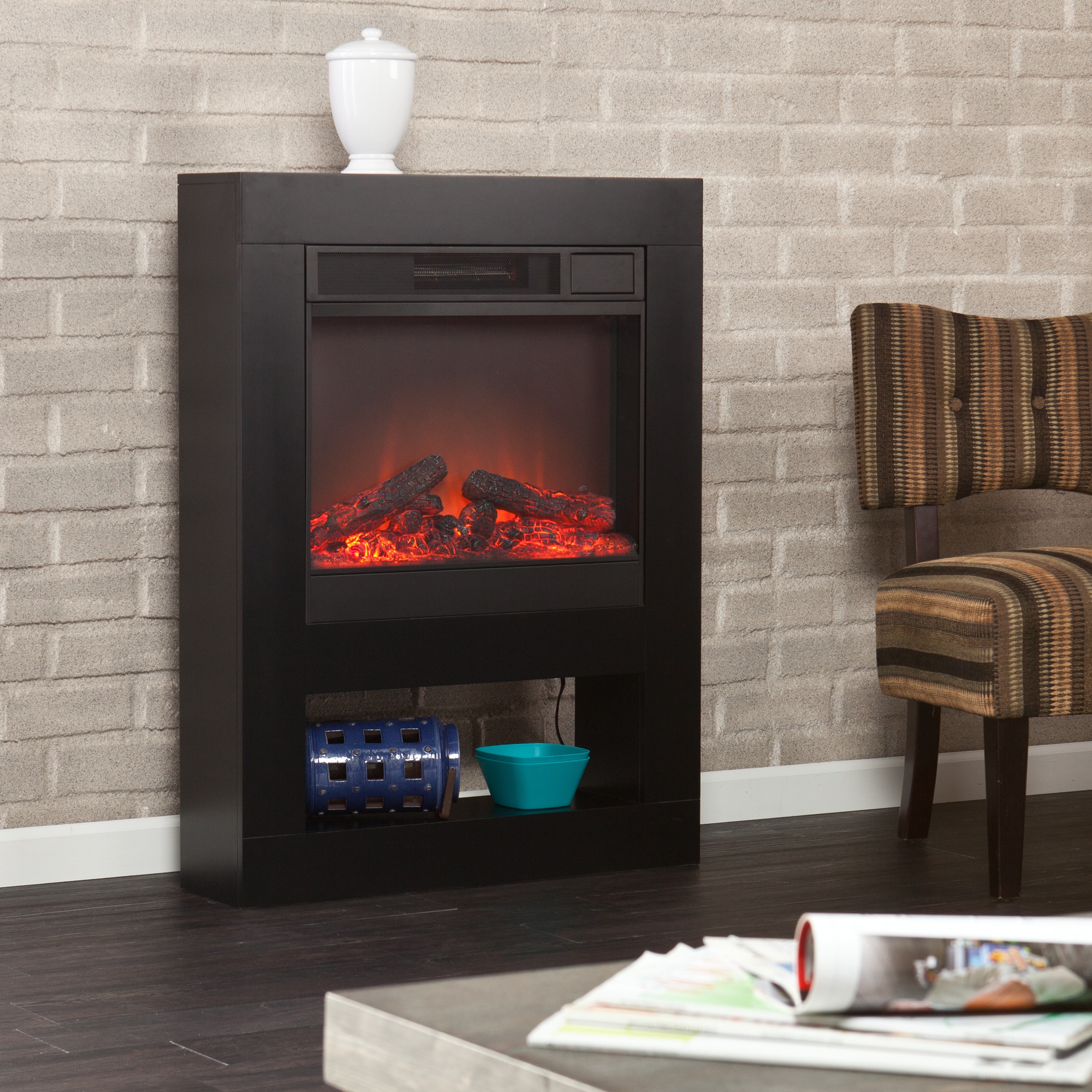 Holly   Martin Mofta Black Electric Fireplace