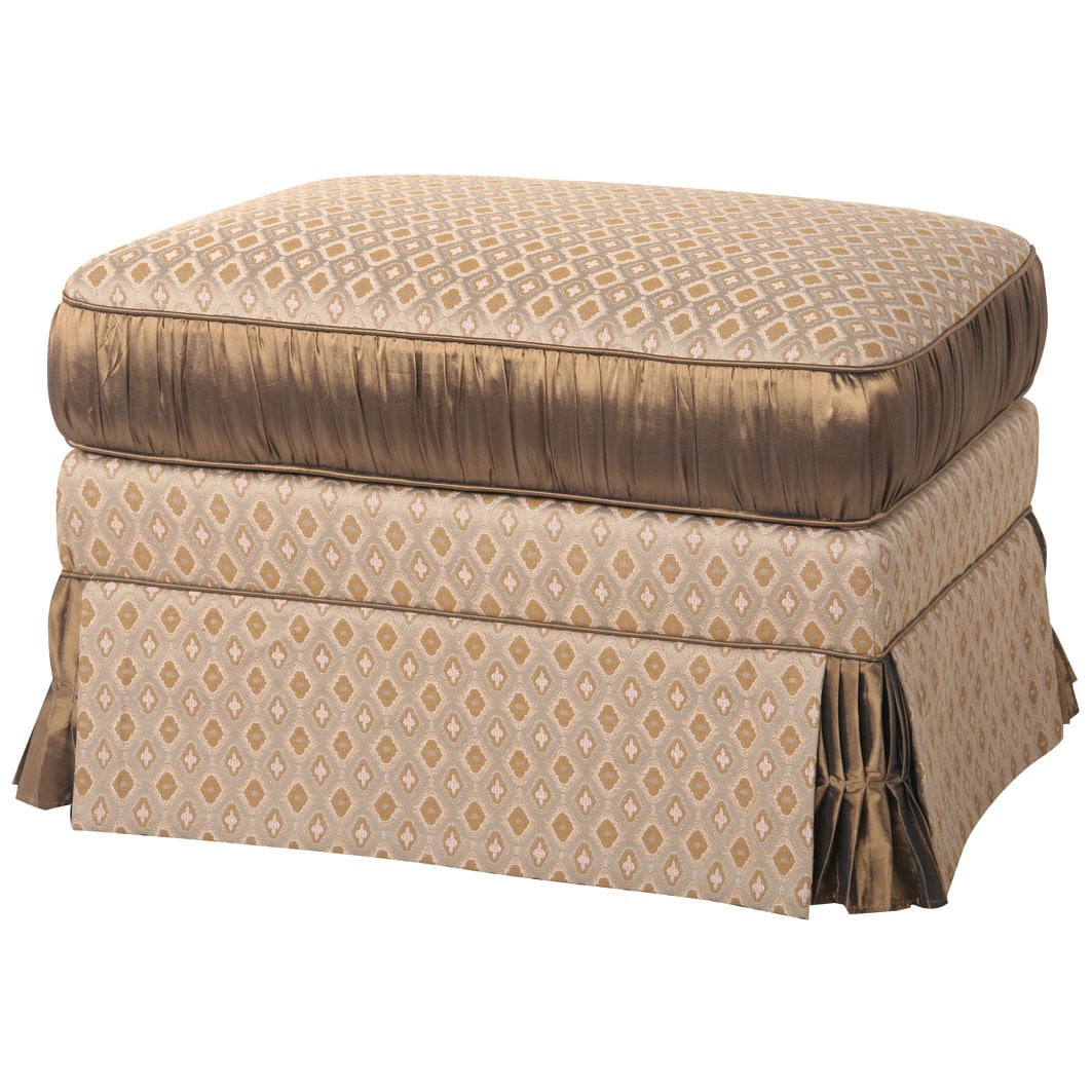 Beige Diamond jacquard Satin Trim Ottoman