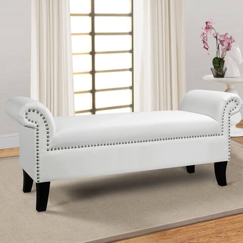 Jennifer Taylor Kathy Roll Arm Entryway Accent Bench - 53"L X 17"W X 21.5"H