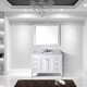 preview thumbnail 1 of 3, Virtu USA Tiffany 48 inch Single Sink White Vanity with Carrara White Marble Countertop with Backsplash