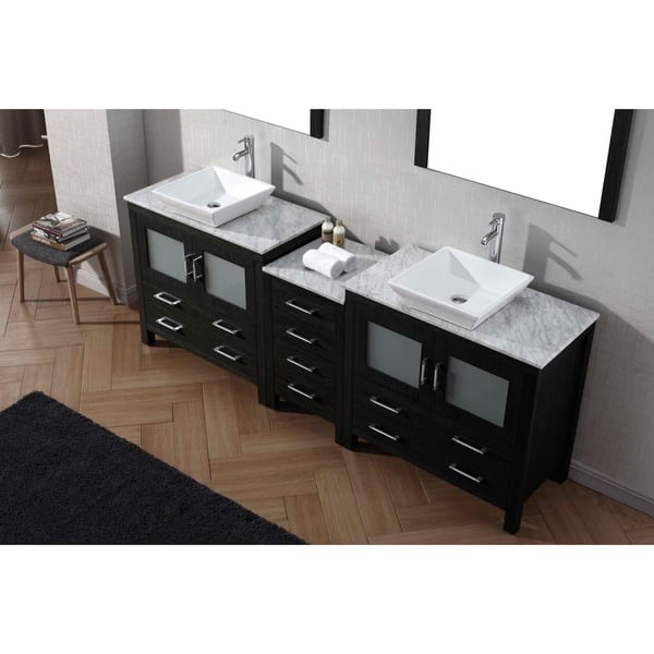 Virtu Usa Dior 82 Inch Double Sink Vanity Set In Zebra Grey Overstock 8910909