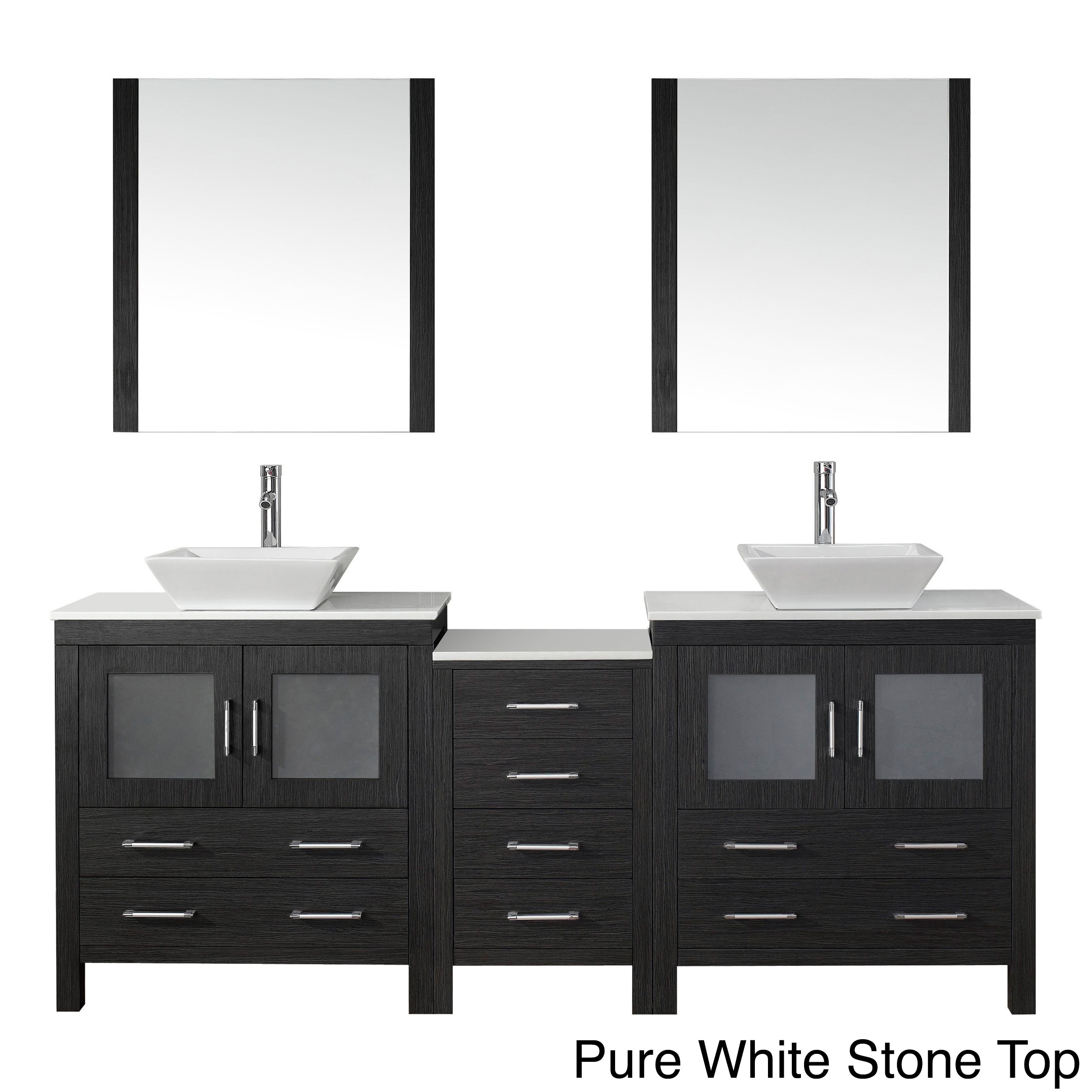 Virtu Usa Dior 82 Inch Double Sink Vanity Set In Zebra Grey Overstock 8910909