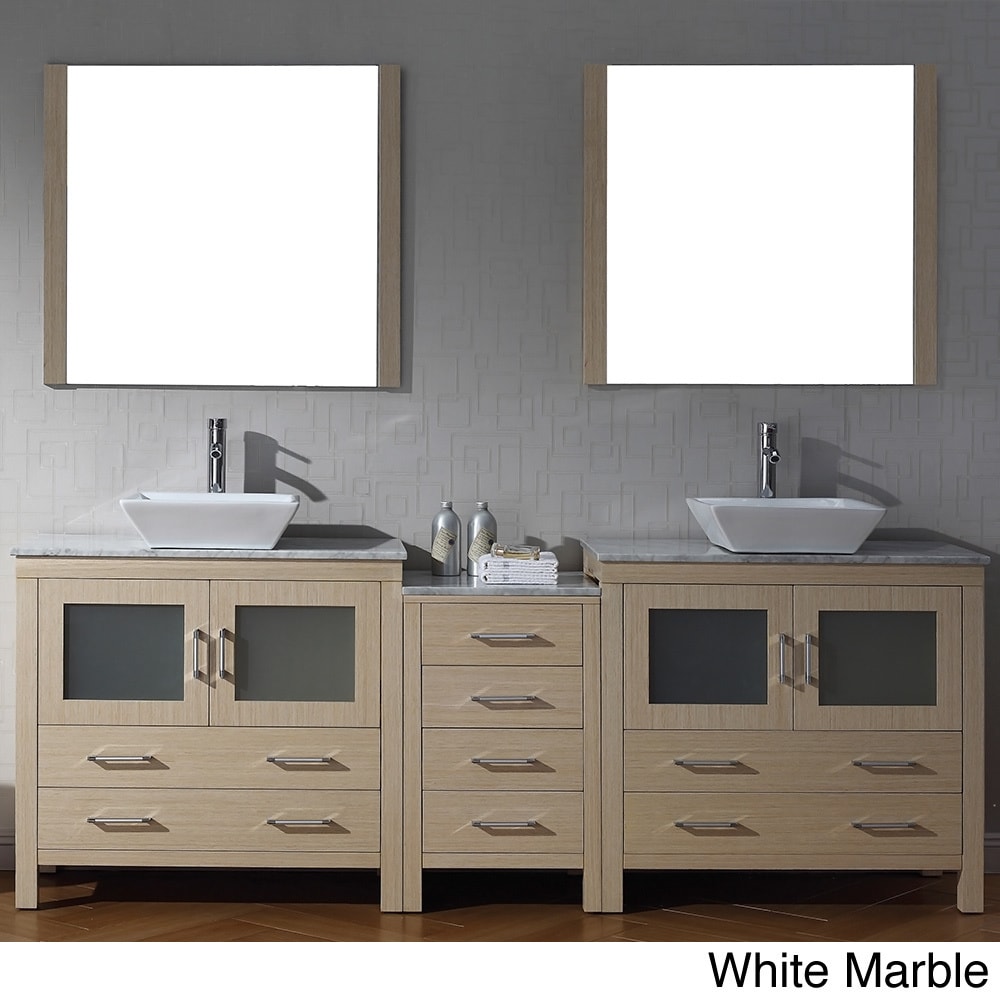 Virtu Usa Dior 90 Inch Double Sink Vanity Set In Light Oak