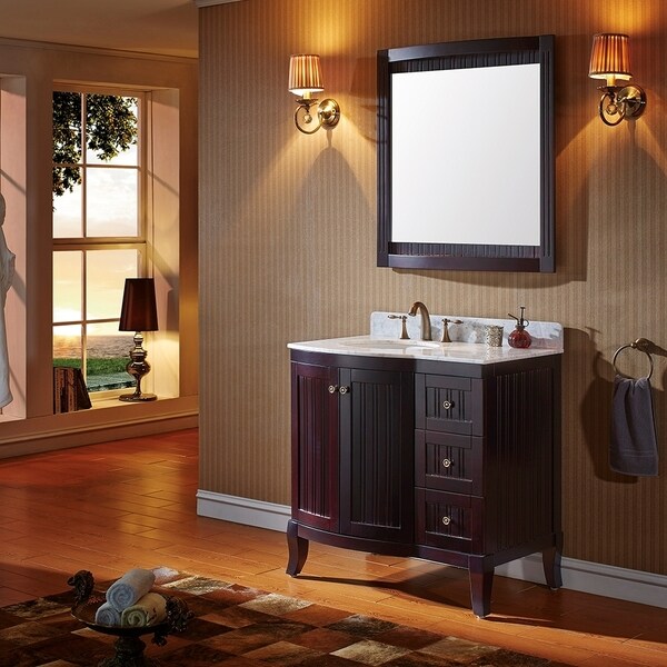 Shop Virtu USA Khaleesi 36 inch Single Sink Espresso Vanity with