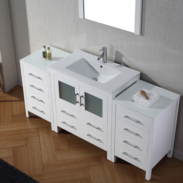 Virtu USA Dior 68 inch Single Sink Vanity Set in White Bed Bath Beyond 8910931