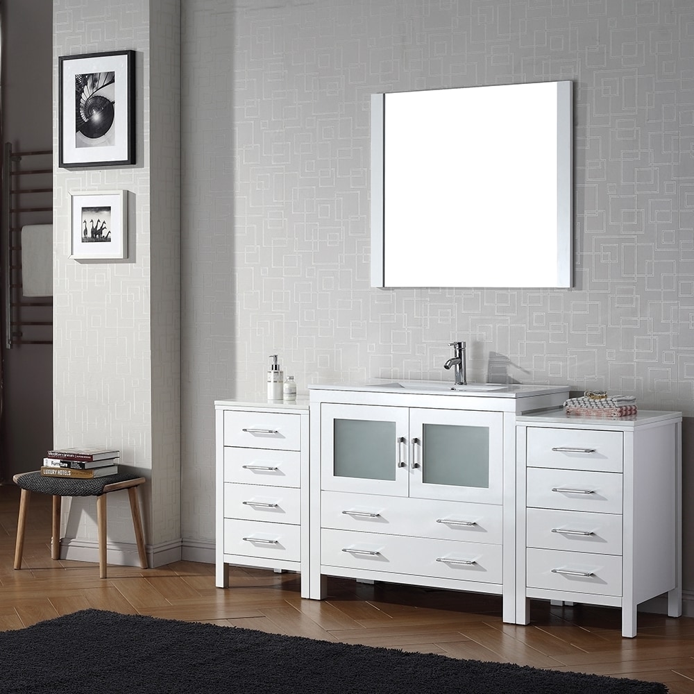 Virtu USA Dior 72 inch Single Sink Vanity Set in White - Bed Bath