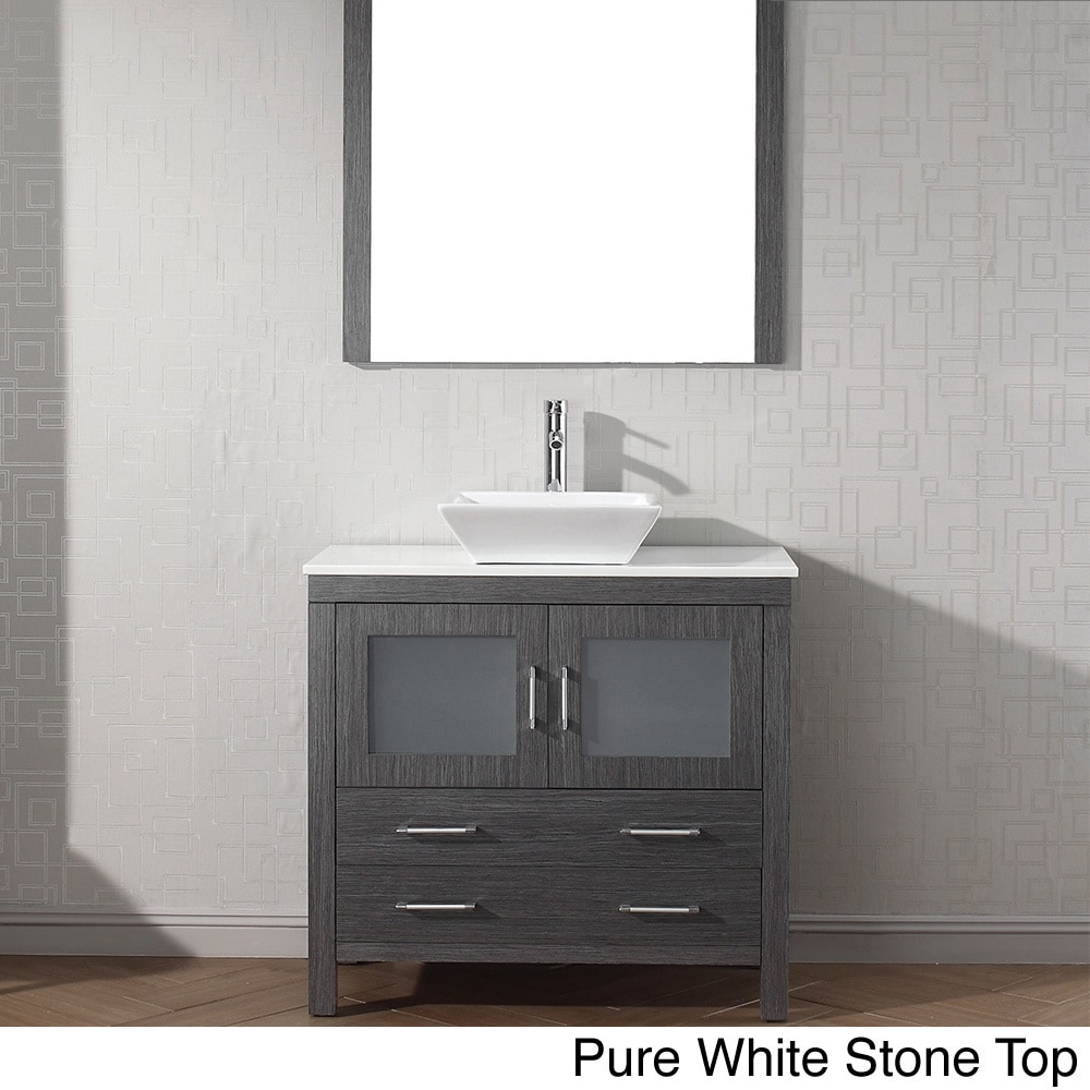 Virtu Usa Dior 36 Inch Single Sink Vanity Set In Zebra Grey