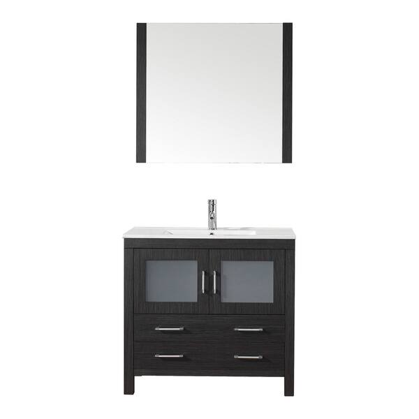 Virtu USA Dior 36 inch Single Sink Vanity Set in Zebra Grey Overstock 8910939