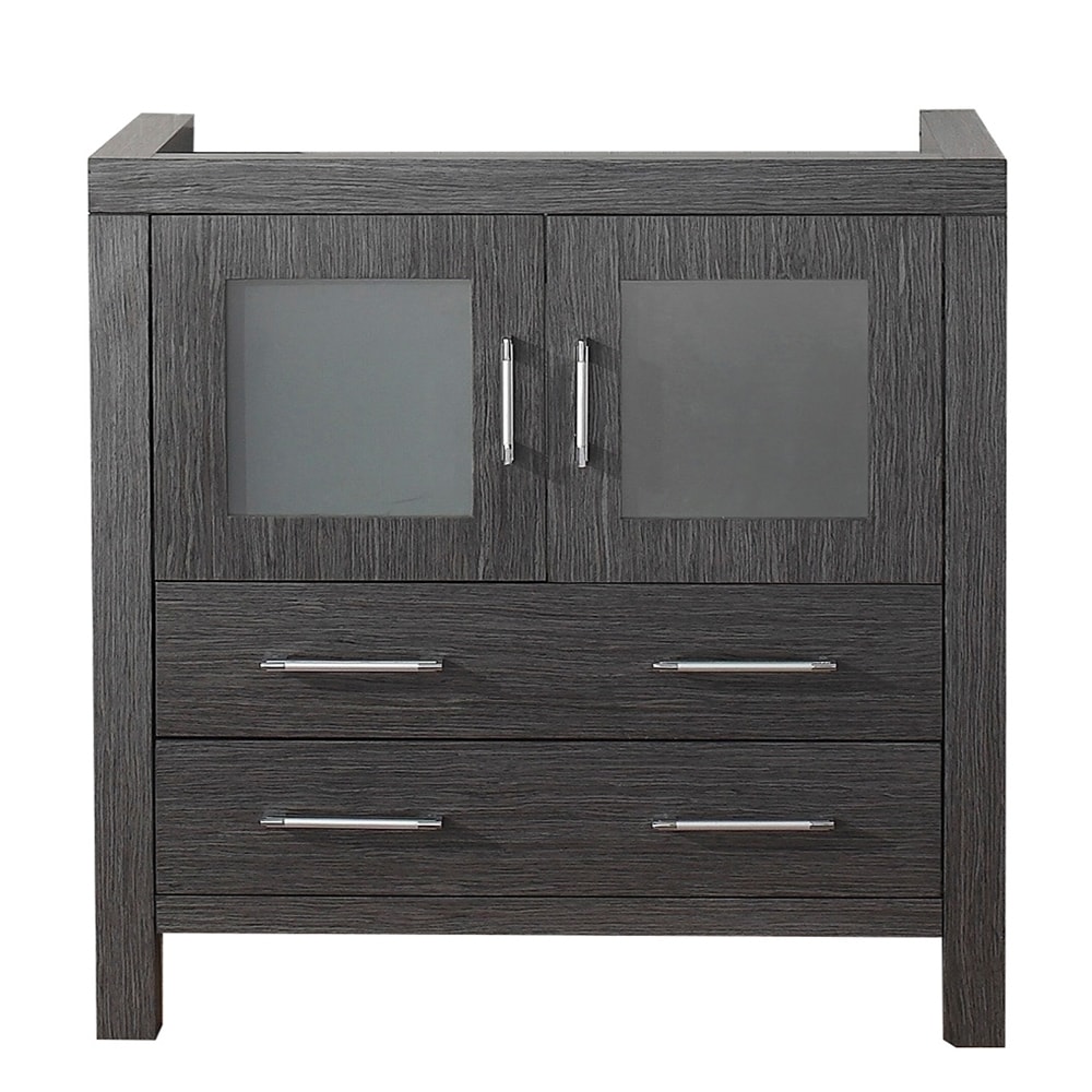 Virtu Virtu Usa Dior 36 inch Zebra Grey Single Sink Cabinet Only Bathroom Vanity Grey Size Single Vanities