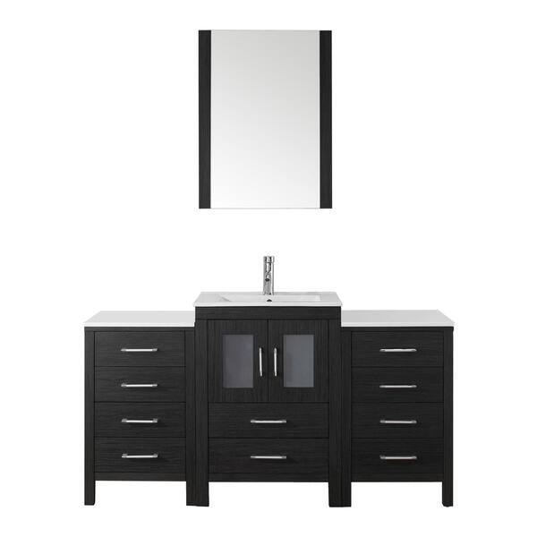 Virtu USA Dior 60 inch Single Sink Vanity Set in Zebra Grey 8910948
