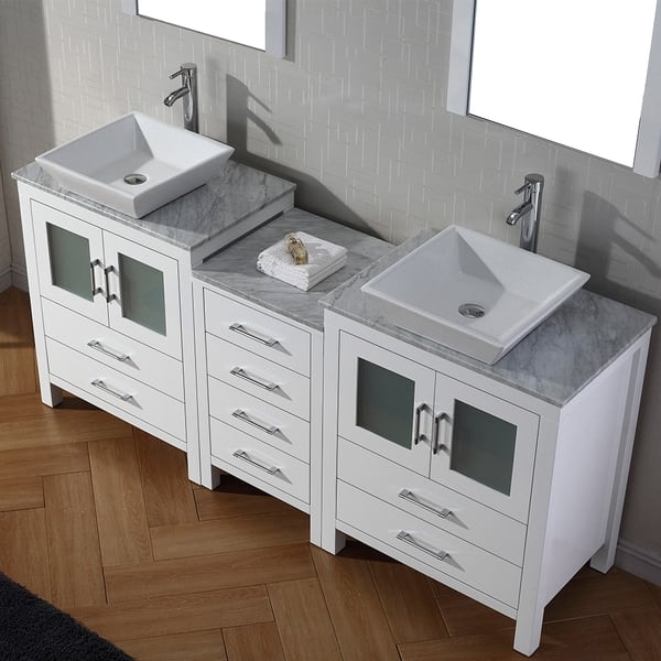 Shop Virtu Usa Dior 66 Inch Double Sink Vanity Set In White