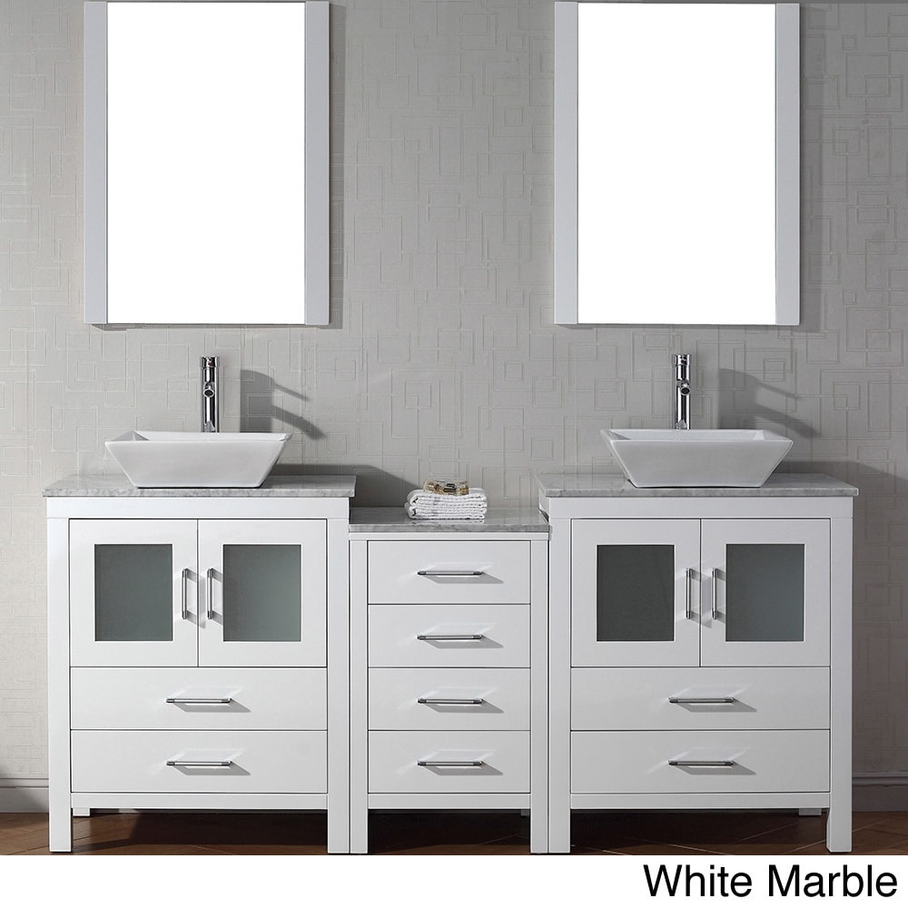 Virtu Usa Dior 66 Inch Double Sink Vanity Set In White Overstock 8910955