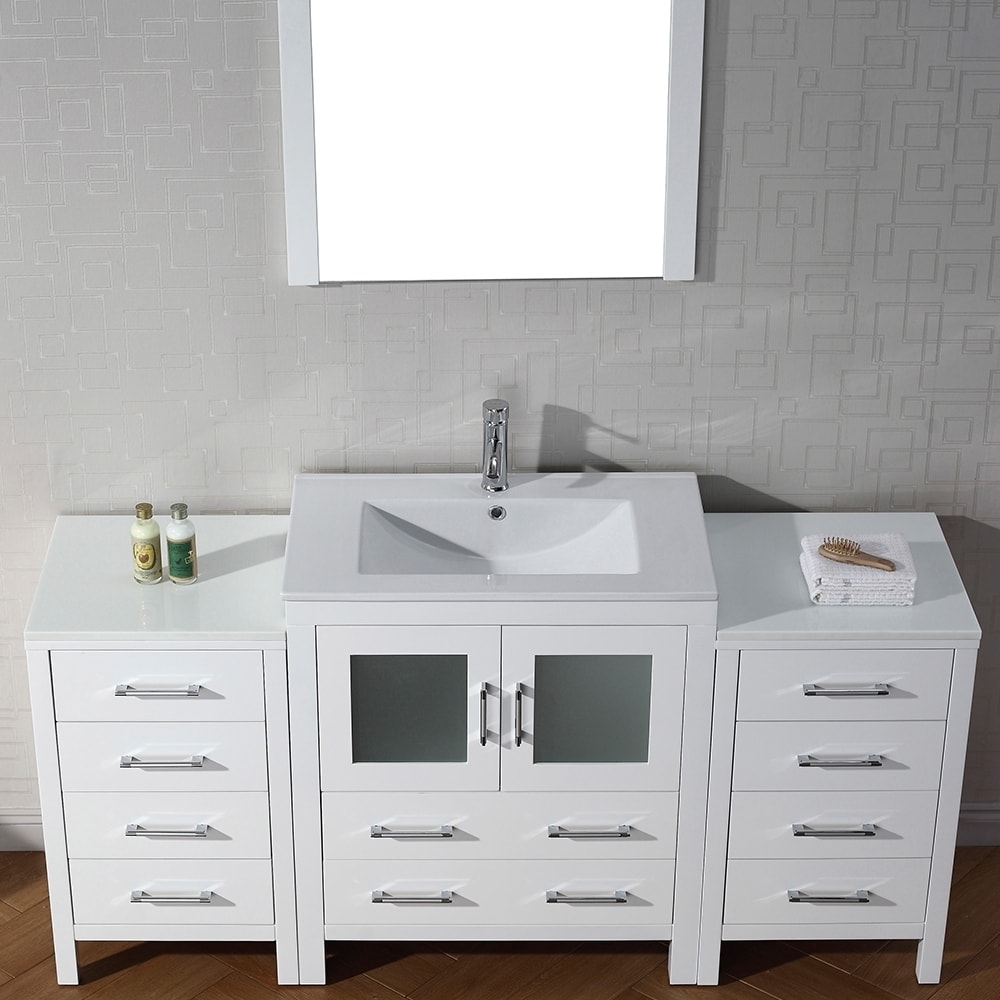 Virtu Usa Dior 66 Inch Single Sink Vanity Set In White - Overstock - 8910959