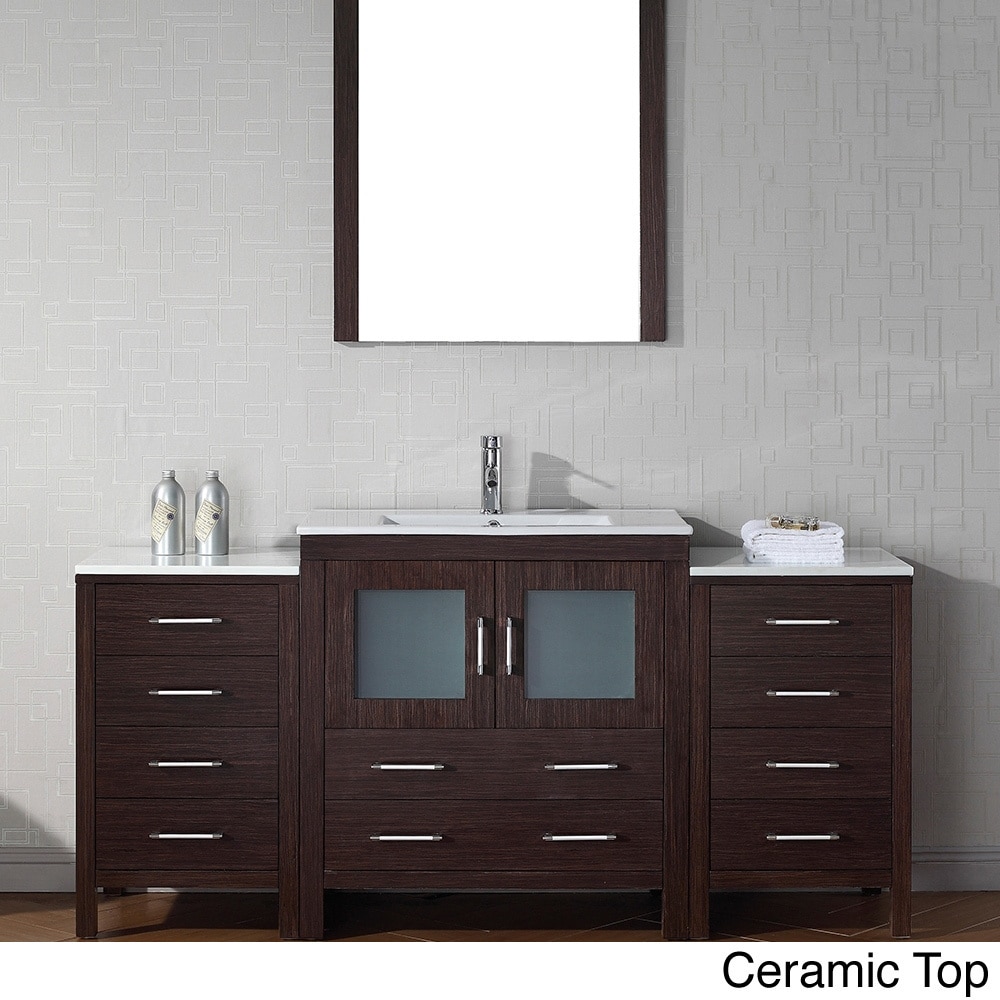 Virtu Usa Dior 68 Inch Single Sink Vanity Set In Espresso