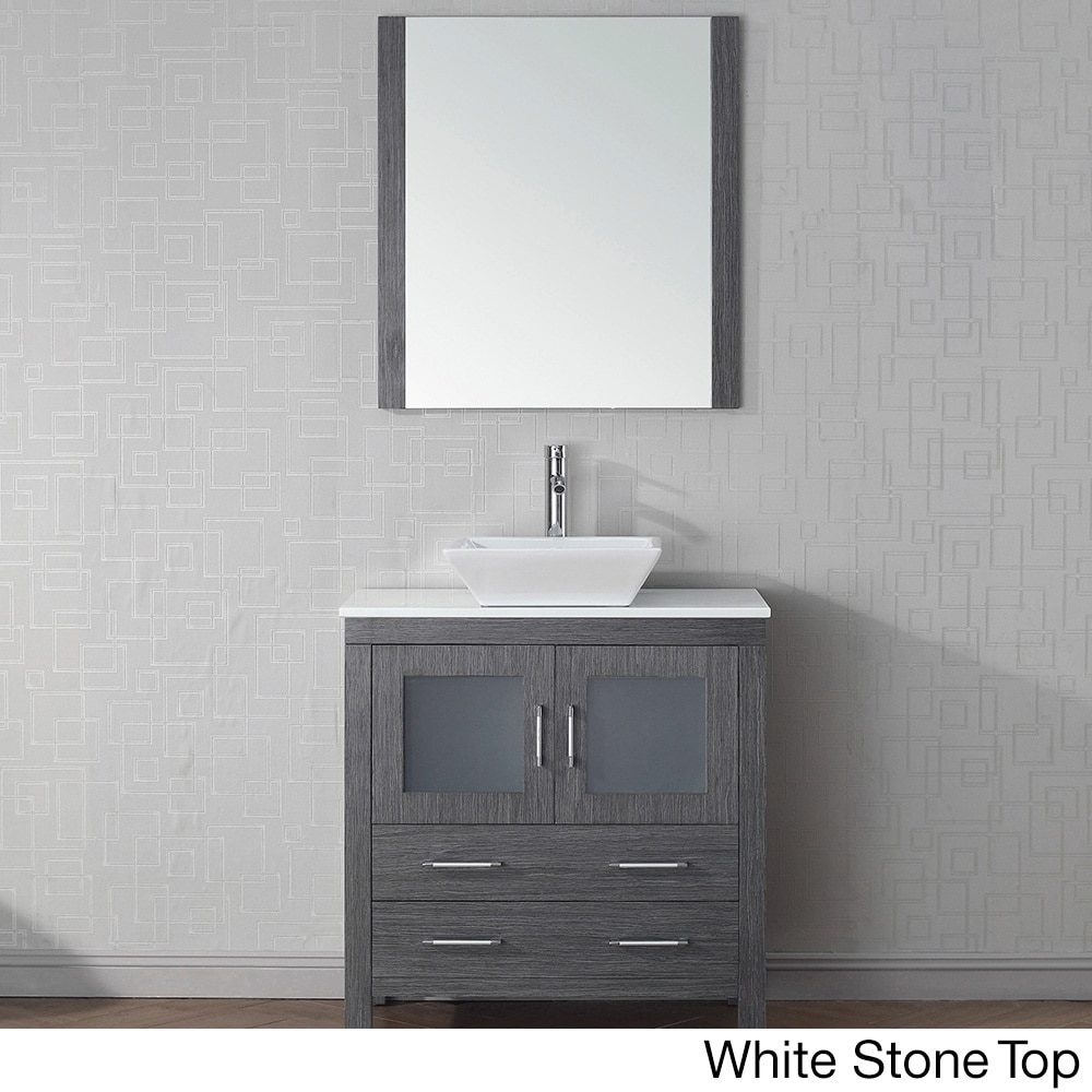 Virtu Usa Dior 32 Inch Single Sink Vanity Set In Zebra Grey