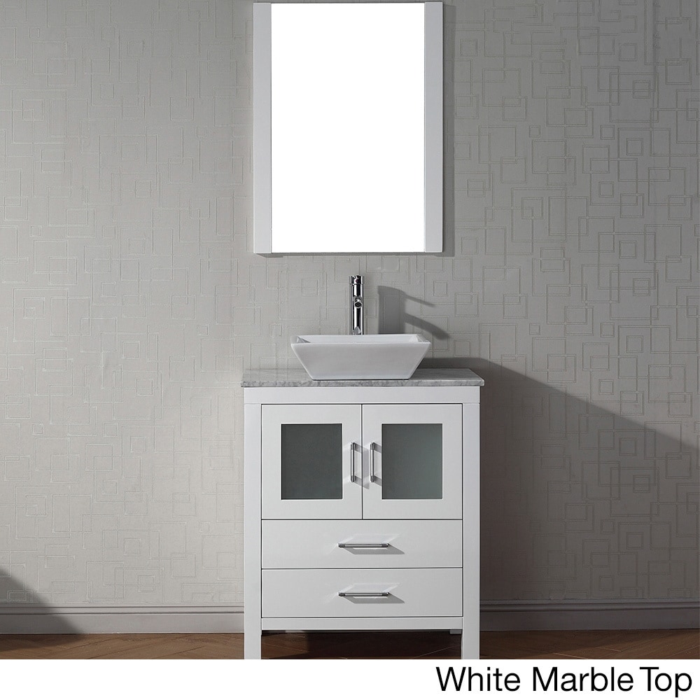 Virtu Usa Dior 24 Inch Single Sink Vanity Set In White