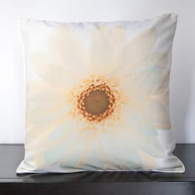 Sunny Sunflower Feather Down Filled or Poly Filled Decorative Throw Pillow