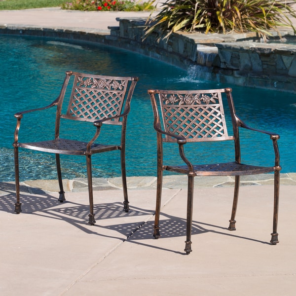 Christopher Knight Home Sarasota Cast Aluminum Bronze Outdoor Chair
