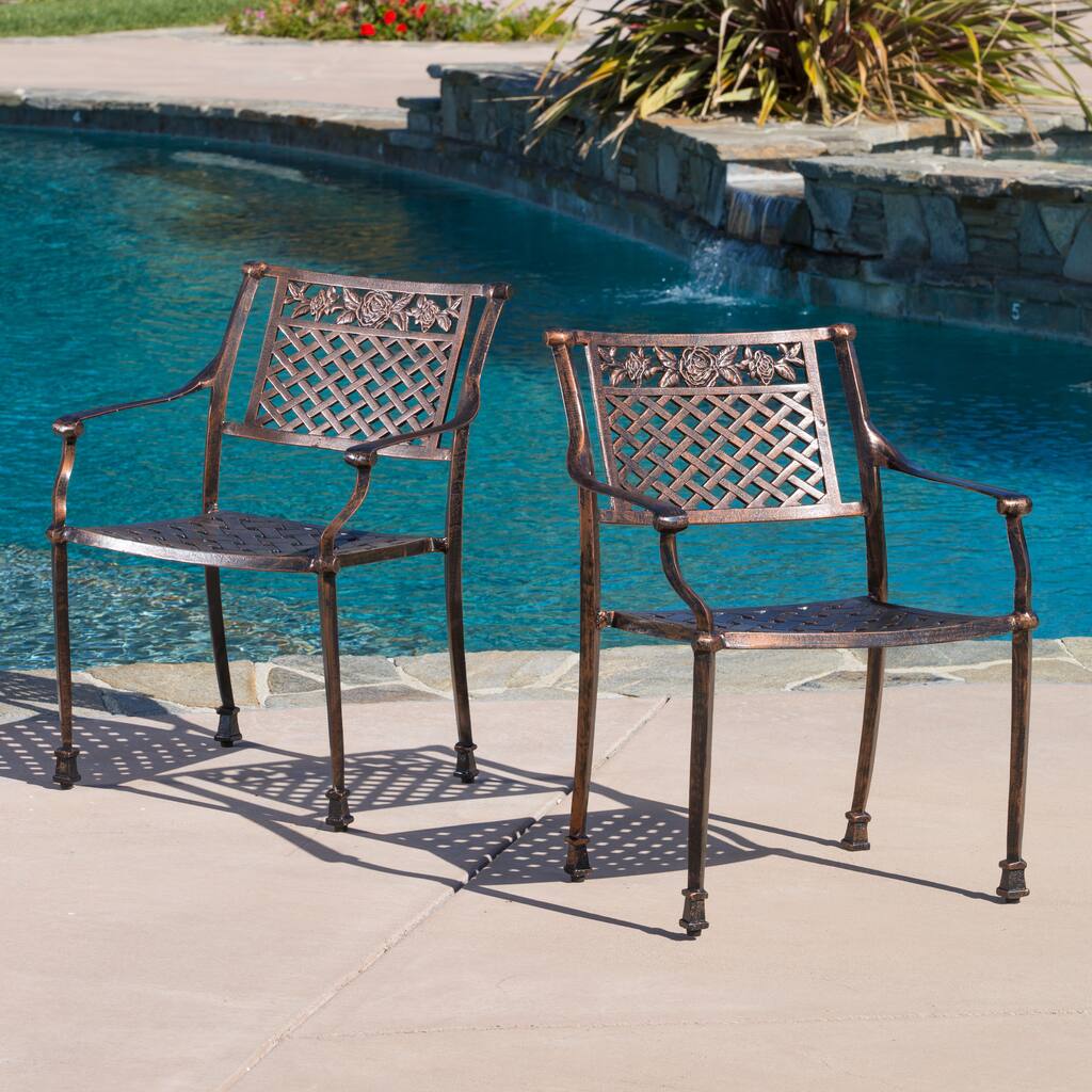 Sebastian Cast Outdoor Chair (Set of 2) by Christopher Knight Home