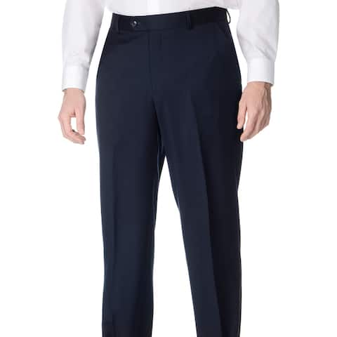 Palm Beach Men's Big and Tall Flat Front Blue Pants