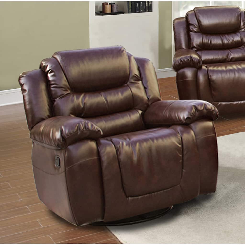 Mesa Brown Bonded Leather Rocking Swivel Recliner