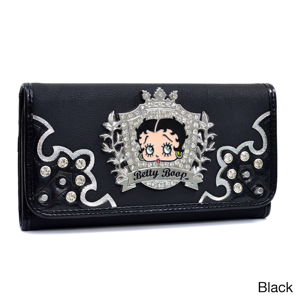 Betty Boop Rhinestone Crest Checkbook Wallet