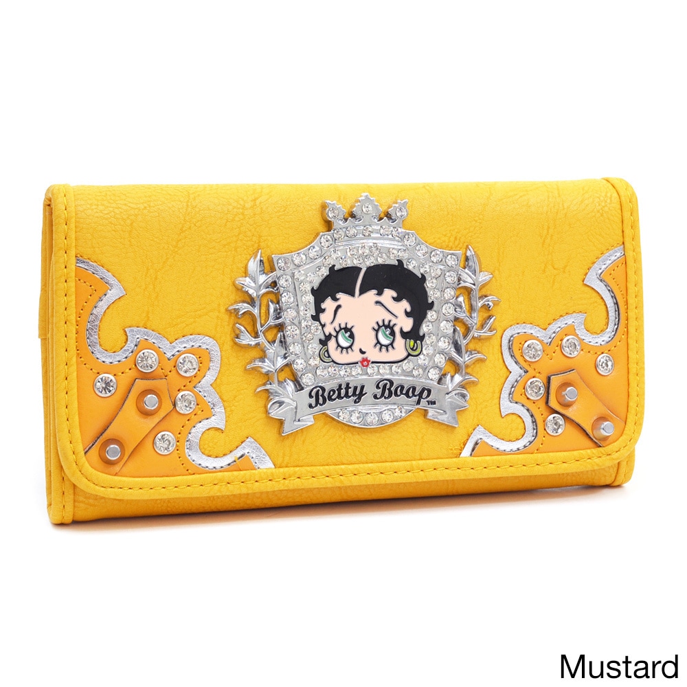 Betty Boop Rhinestone Crest Checkbook Wallet