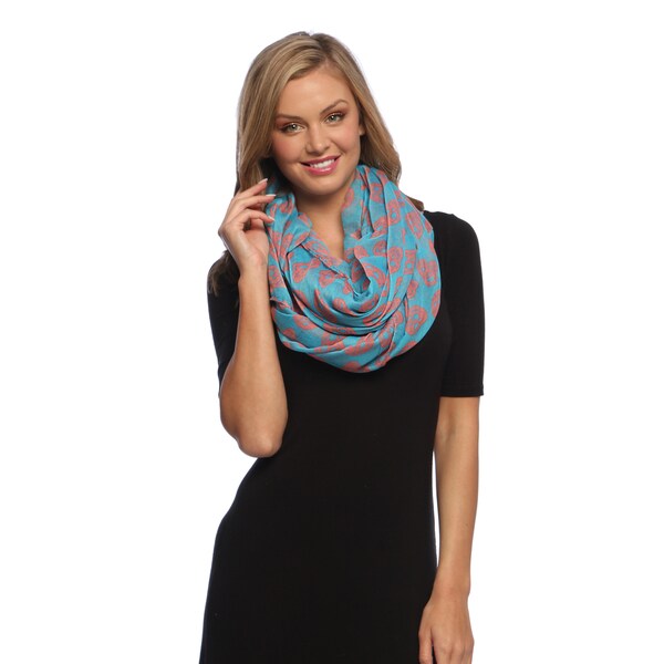 Shop Blue and Pink Skull Print Infinity Loop Scarf - Free Shipping On ...