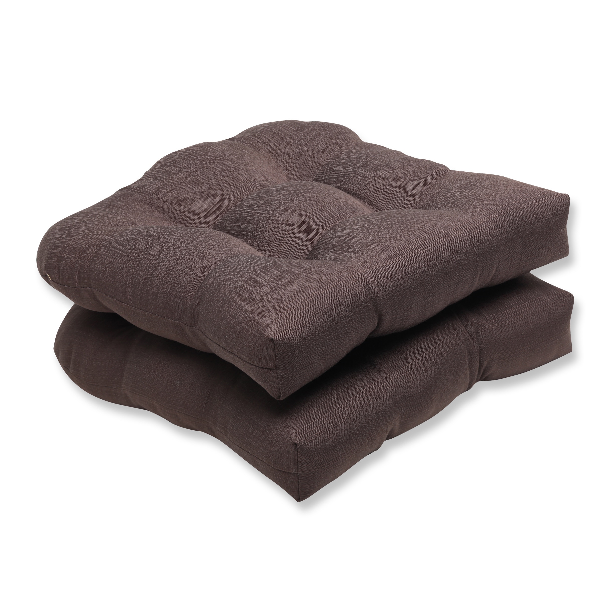 Pillow Perfect Outdoor Brown Wicker Seat Cushion (set Of 2)