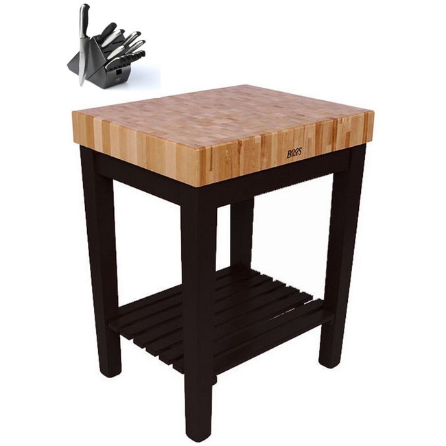 John Boos 30x24 Maple Butcher Block Table and J.A. Henckels 13