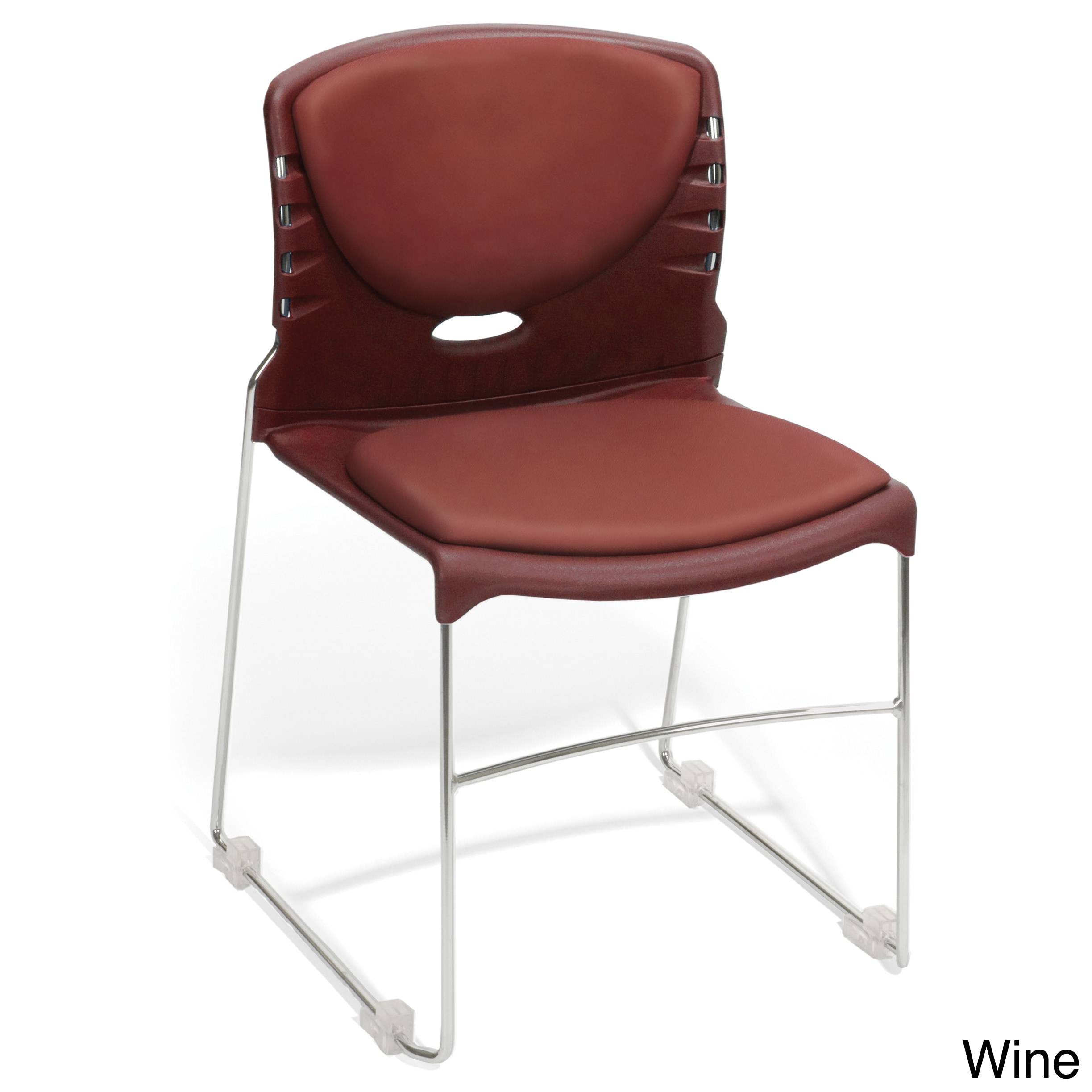 Multiuse Vinyl Seat And Back Stacker Chairs (set Of 4)