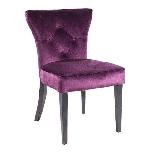 Elise Purple Velvet Flared back Side Chair