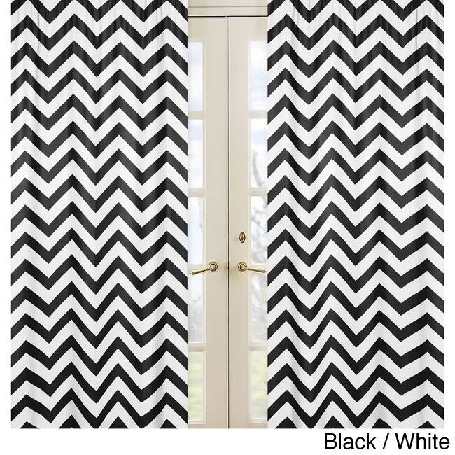 Sweet Jojo Designs 84-inch Window Treatment Curtain Panel Pair Chevron Collection