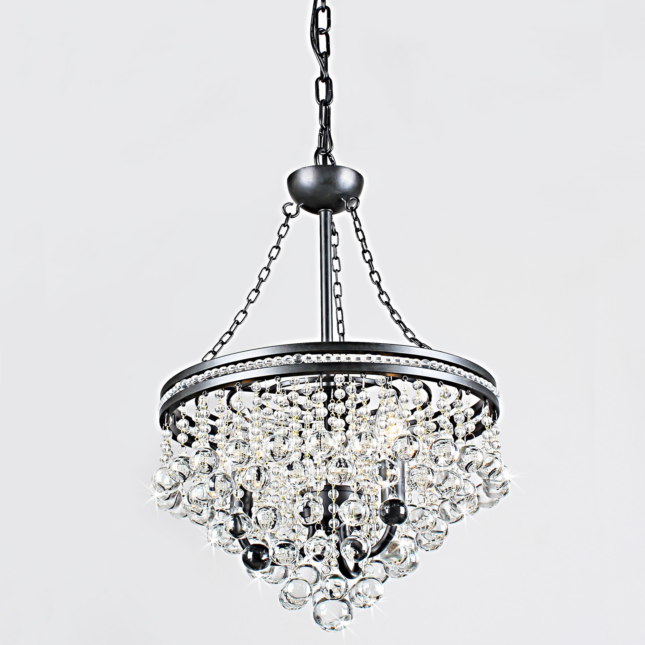 Eleanor 3 light Antique Bronze Crystal Chandelier