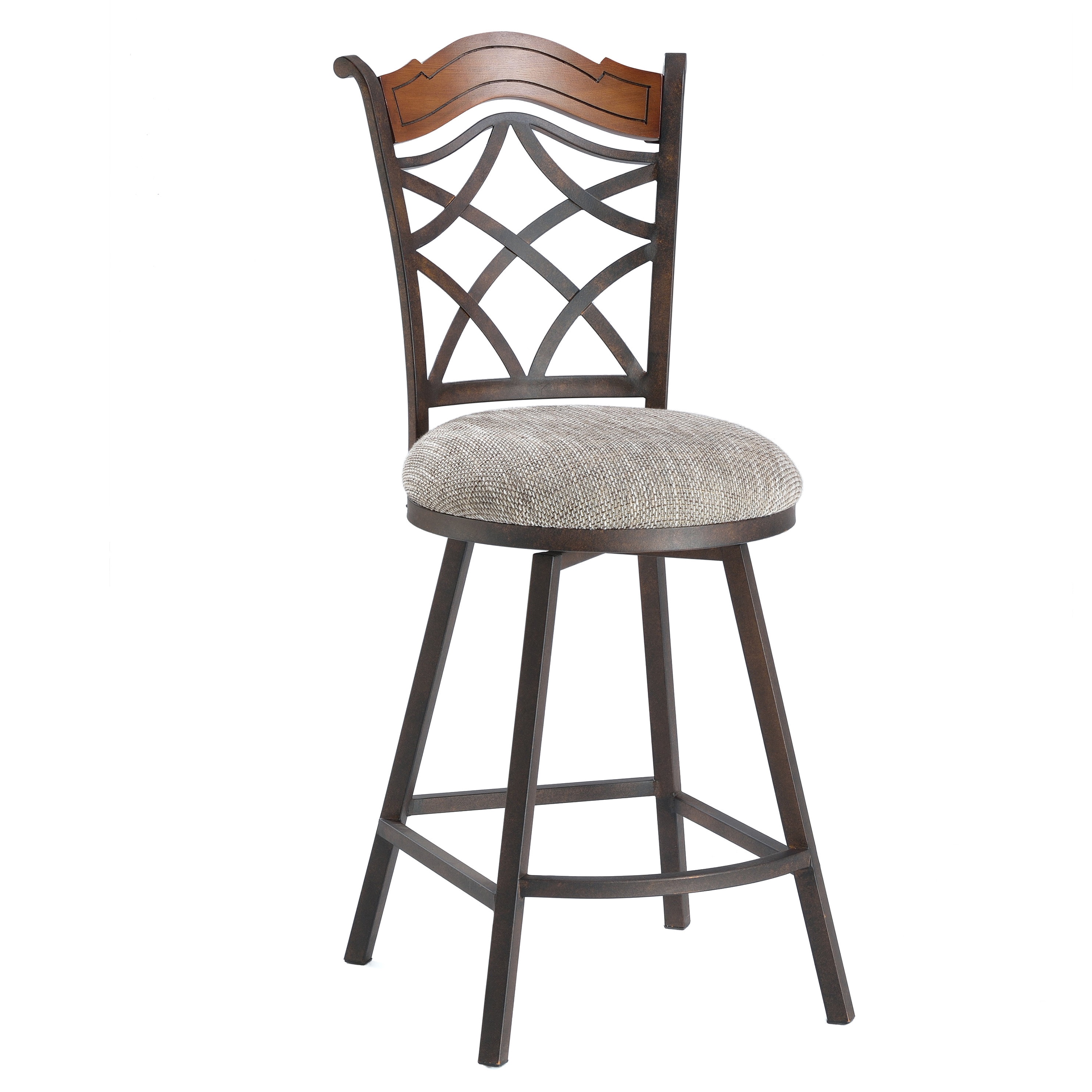 Autumn Rust/ Beige Memory Return Swivel 30 inch Bar Stool