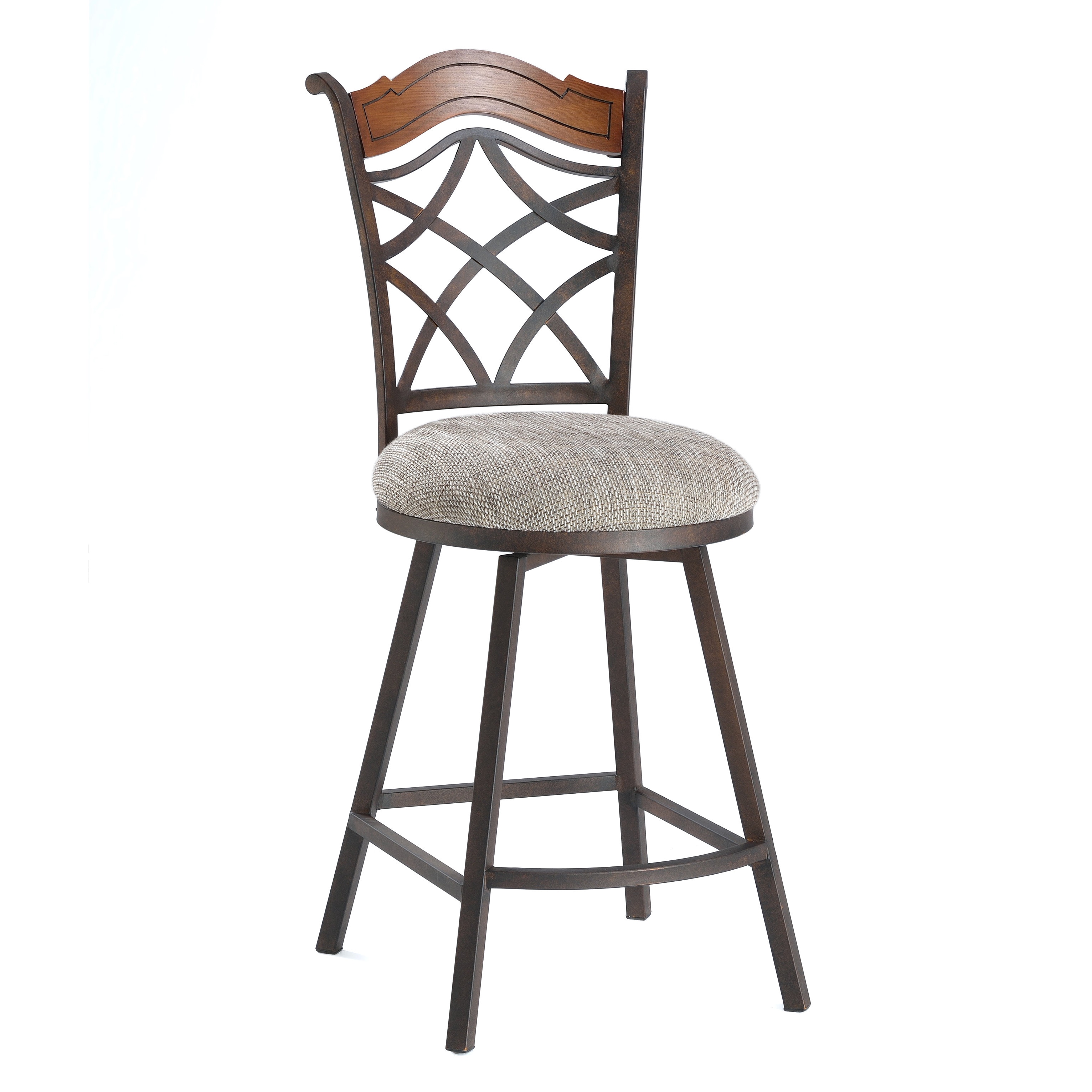 Autumn Rust/ Beige Memory Return Swivel Counter Stool