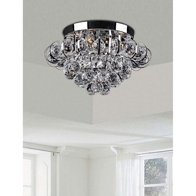 Joanne 4 light Chrome/ Crystal Flush Mount